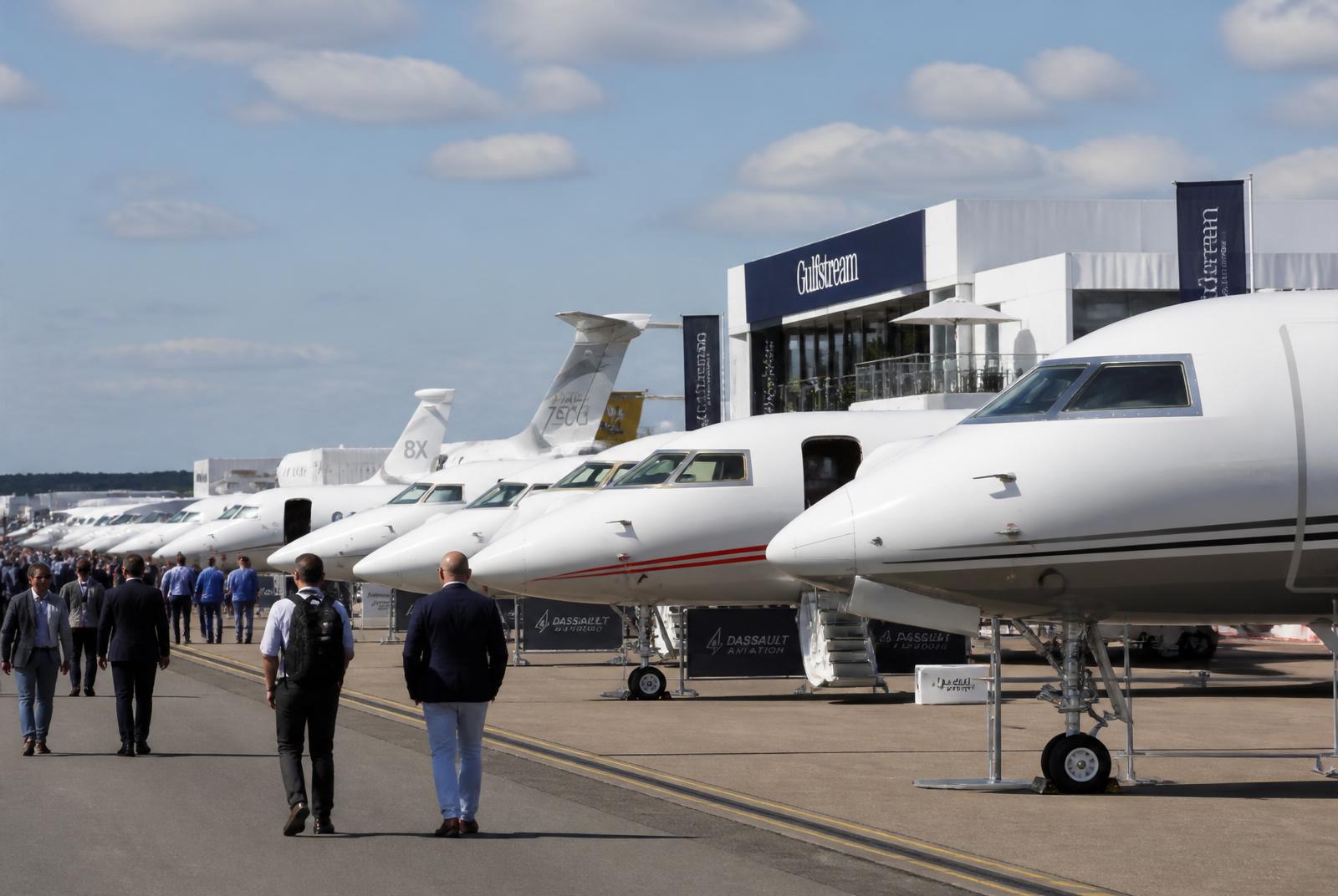 Farnborough International Airshow at Farnborough, Hampshire - Corporate chauffeur hire from K2.